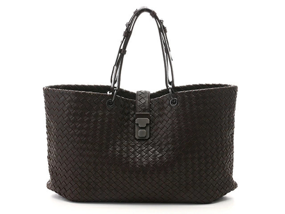 BOTTEGA VENETA Tote Bag Intrecciato Lambskin Dark Brown